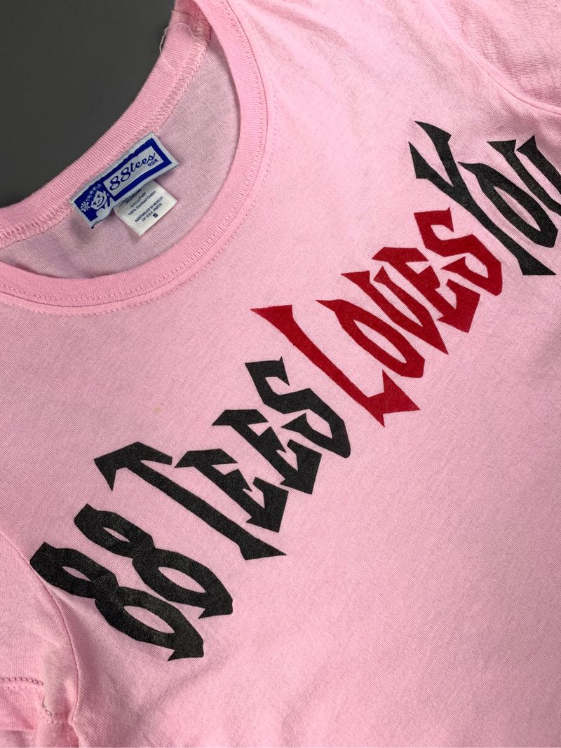 2000s 88tees Pink Cross Printed Fitted Tee (S), foto 5