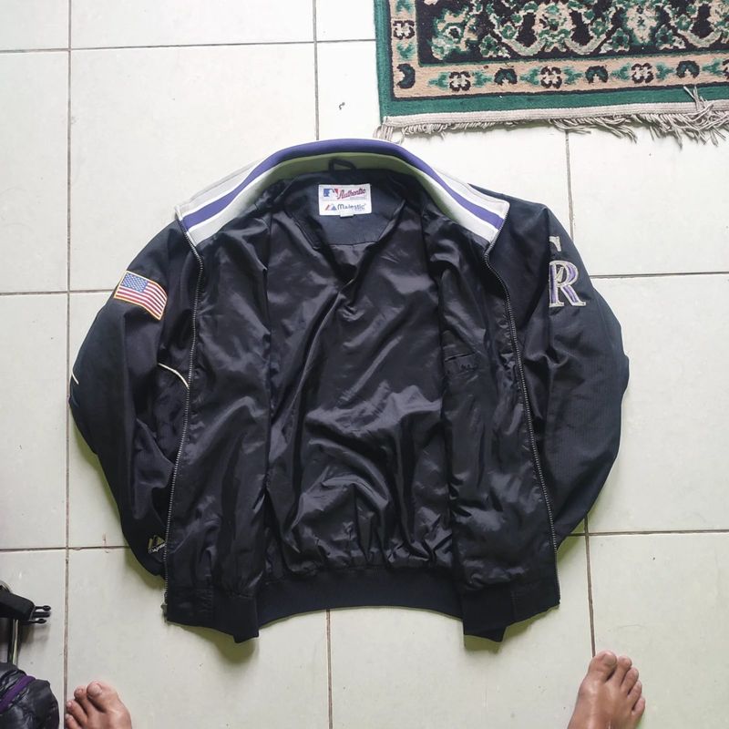 MLB Colorado rockies majestic authentic jacket, foto 2