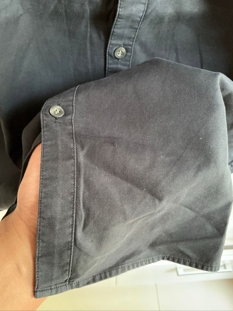 Kemeja Lacoste hitam lengan pendek, foto 6
