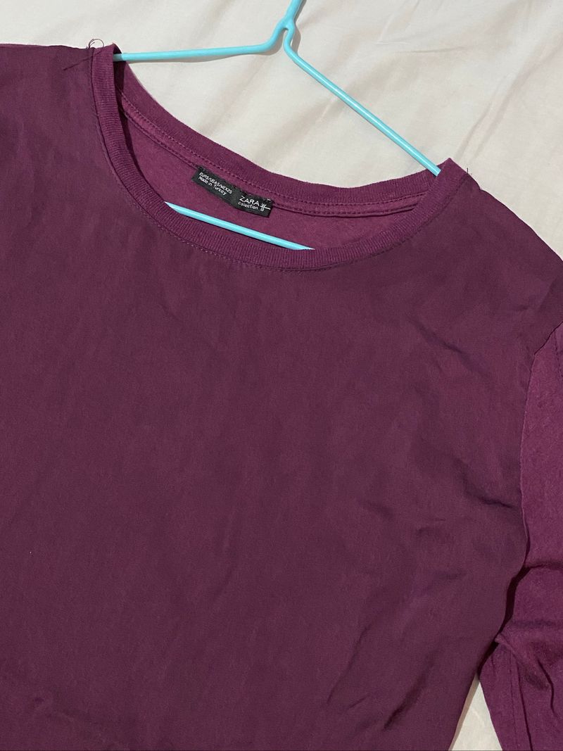 ZARA Basic Long Sleeve Top - Deep Purple Preloved, foto 2
