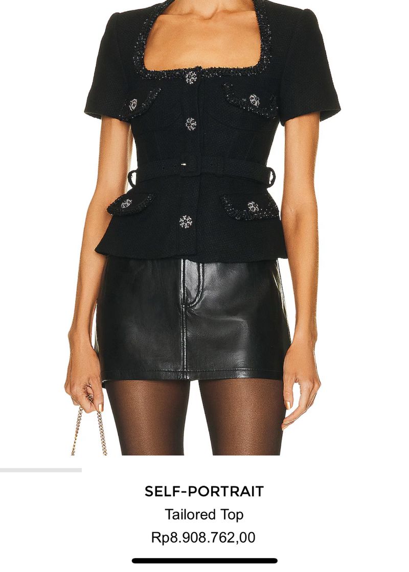 Self Portrait Tailored Tweed Top, foto 6