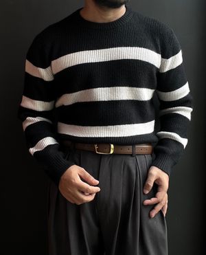Chunky Stripe Sweater Knit by Frank Stone