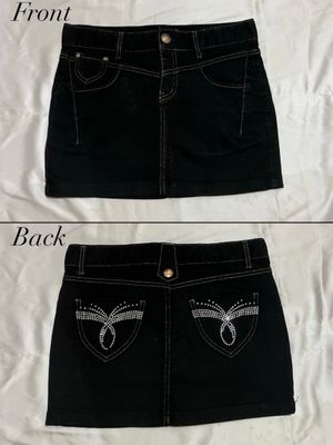 Mini Black Jeans Skirt Rockstar/Y2K Style