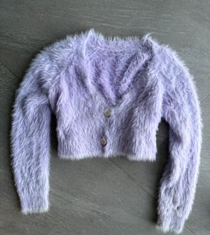 Purple fur jacket outer coquette cute lucu Korean style wint