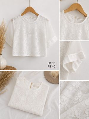 Blouse Brukat Putih