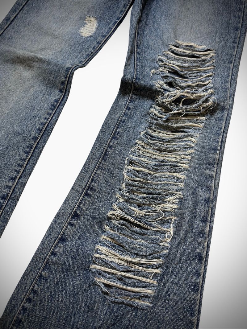 Rosso Bianco - Distressed Flare Jeans, foto 4