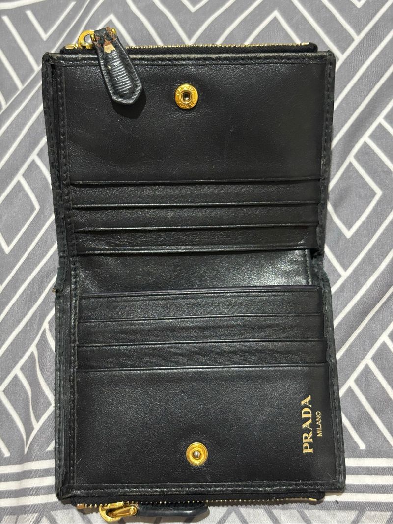 prada black vitello move double zip wallet, foto 6