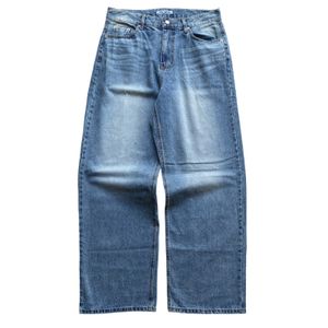 NINE HERE Baggy Loose Fading Denim Jeans Pants