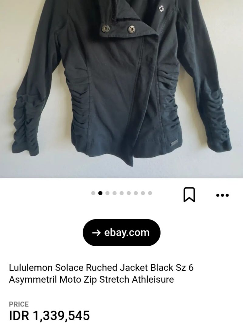 RARE‼Lululemon Solace Asymmetrical Zipp Jacket Black Size 10, foto 3