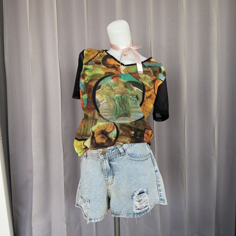 Goth Emo Blouse Wanita multicolor black, foto 2