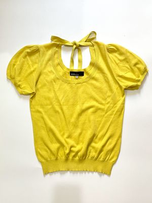 Soft Yellow Top with Ribbon Y2k