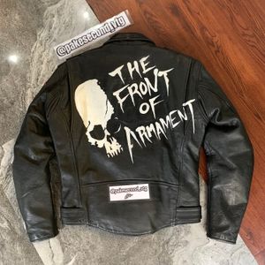 Biker Leather jacket Pria black