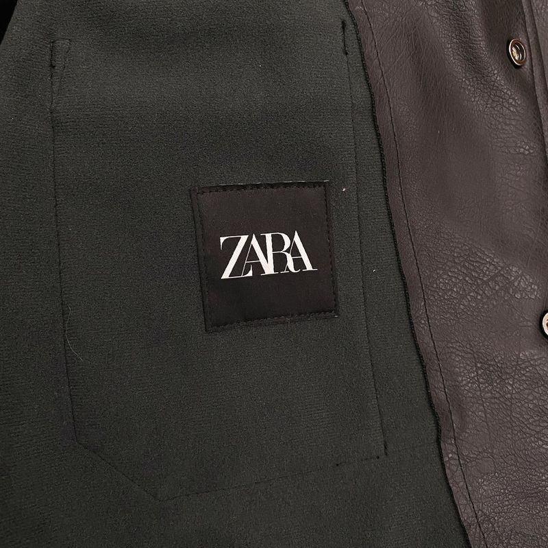 ZARA Minimalist Casual Leather jacket Pria black, foto 2