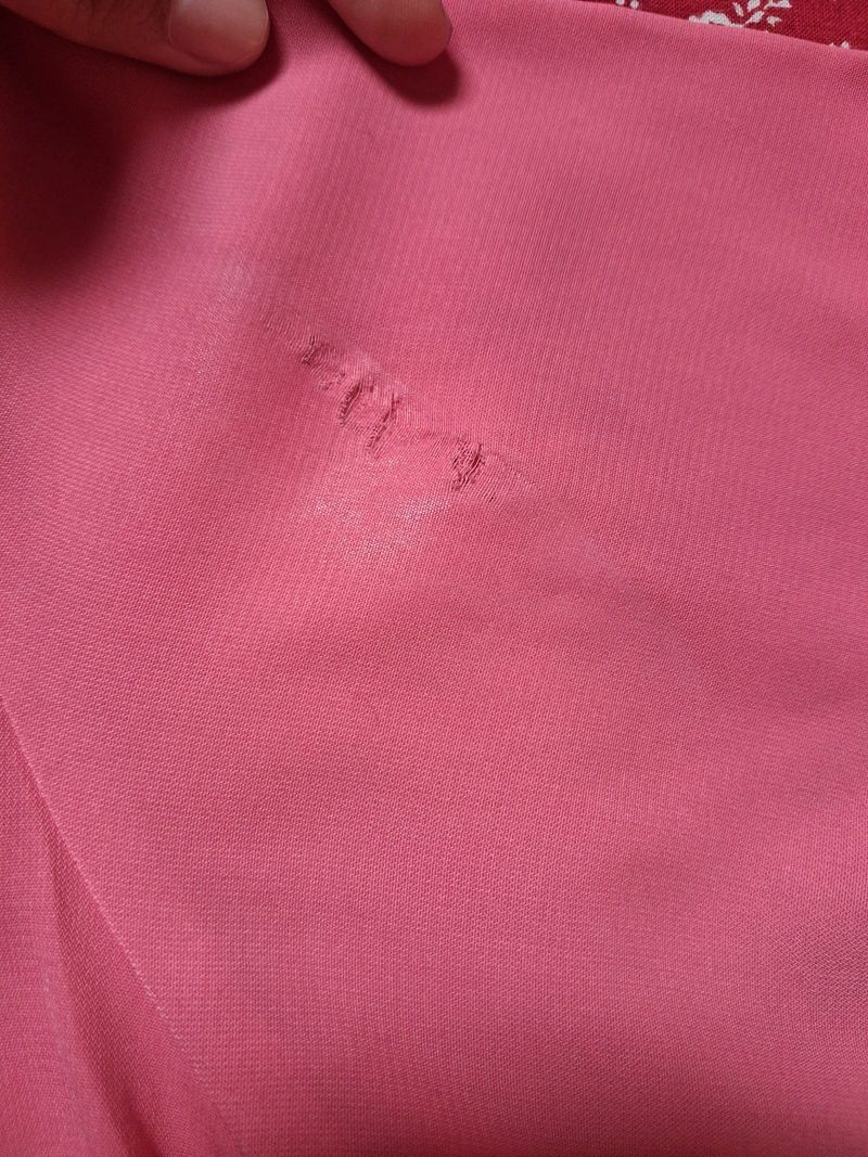 Preloved Blouse Pink Putih, foto 3