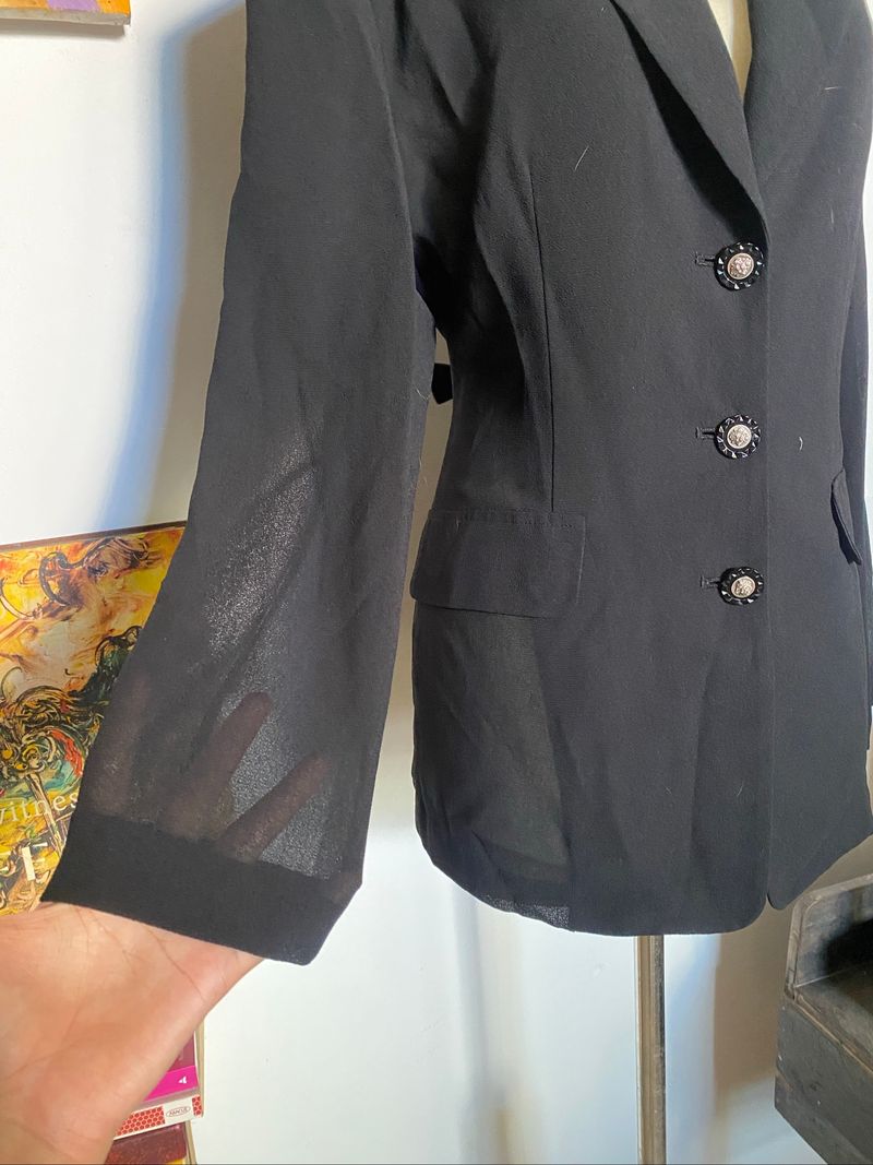 Blazer hitam vintage, foto 3
