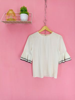 Vintage Minimalist Blouse Wanita white
