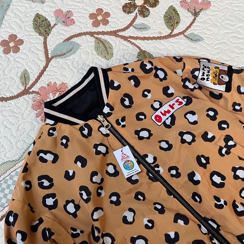 Bomber jacket anak limited dou dou leopard keren, foto 4