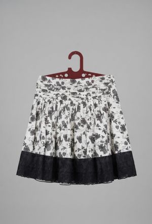 Vintage Floral Bangkok Skirt with Lace Details
