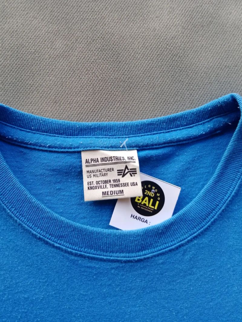 ALPHA INDUSTRIES BASIC BLUE LOGO T-SHIRT | KAOS | CLWM, foto 3
