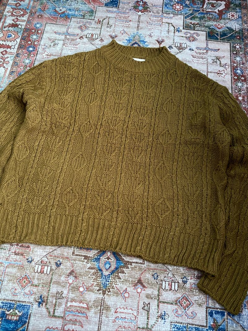 Knitwear cable pattern brown good material Pigment, foto 9