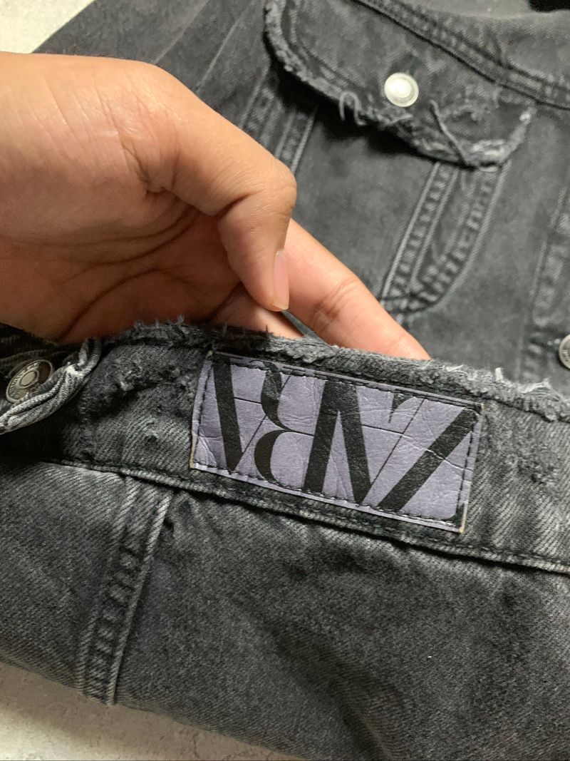 Denim Jacket Zara Black Wash EX BNWT, foto 4