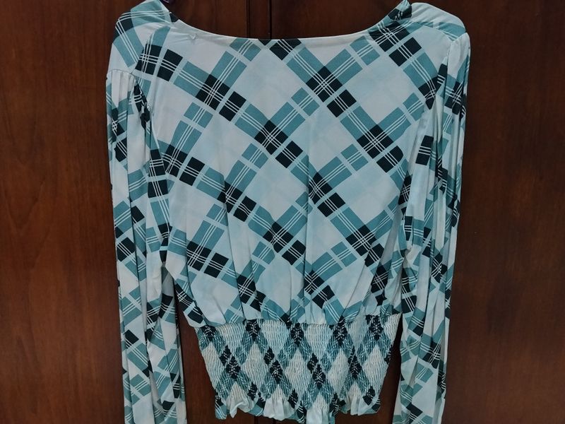 Colorbox Printed Smocked Green Blouse, foto 3