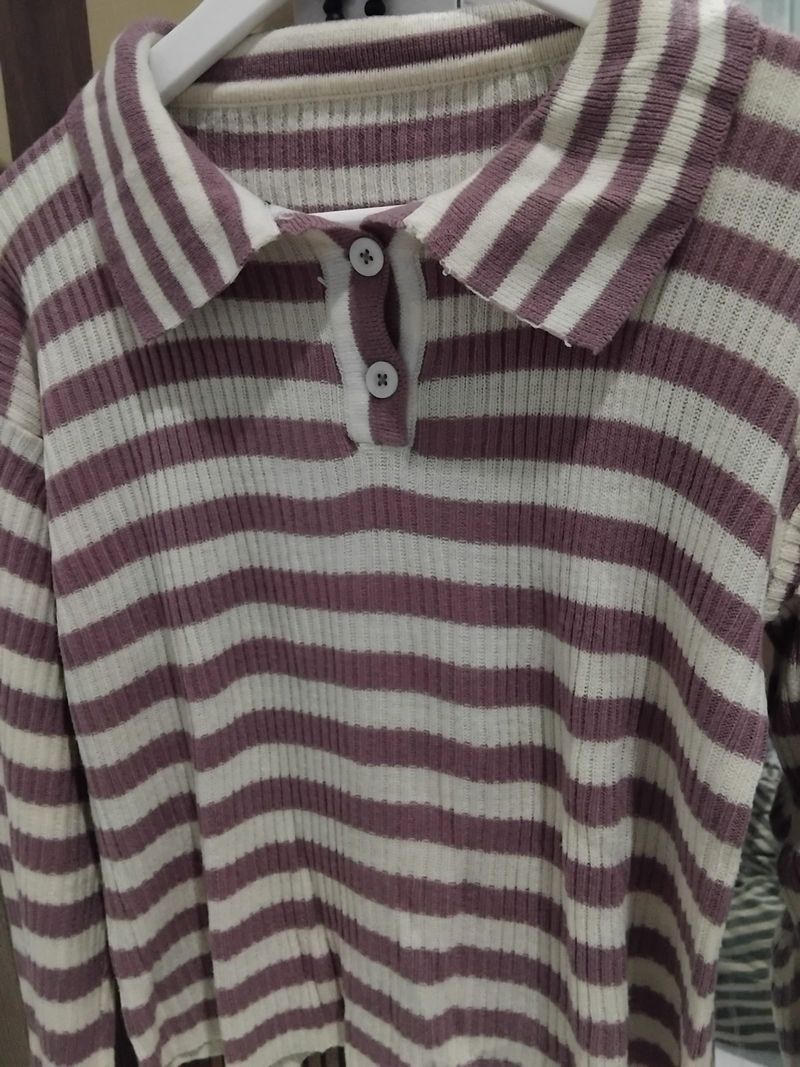 crop striped knitwear, foto 2