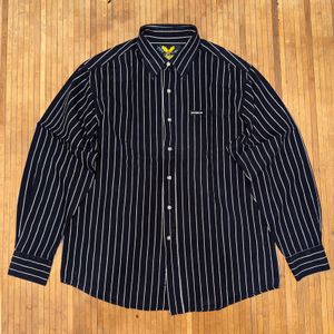 AVIREX ARMY MILITARY STYLE STRIPED BLACK WHITE LONG SLEEVE S