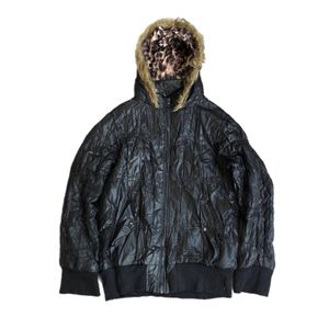 Y2K JOKY GAL PUFFER FUR JACKET GRUNGE