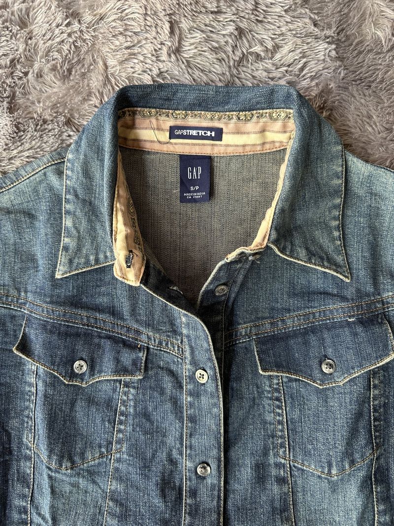 Kemeja Denim Cewek GAP Strech Longsleves, foto 4