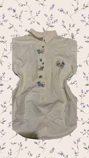 Kemeja putih gambar lucu