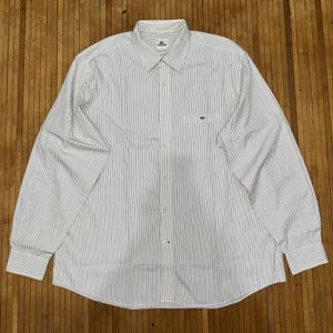 LACOSTE CASUAL STRIPED BLACK WHITE LONG SLEEVE SHIRT