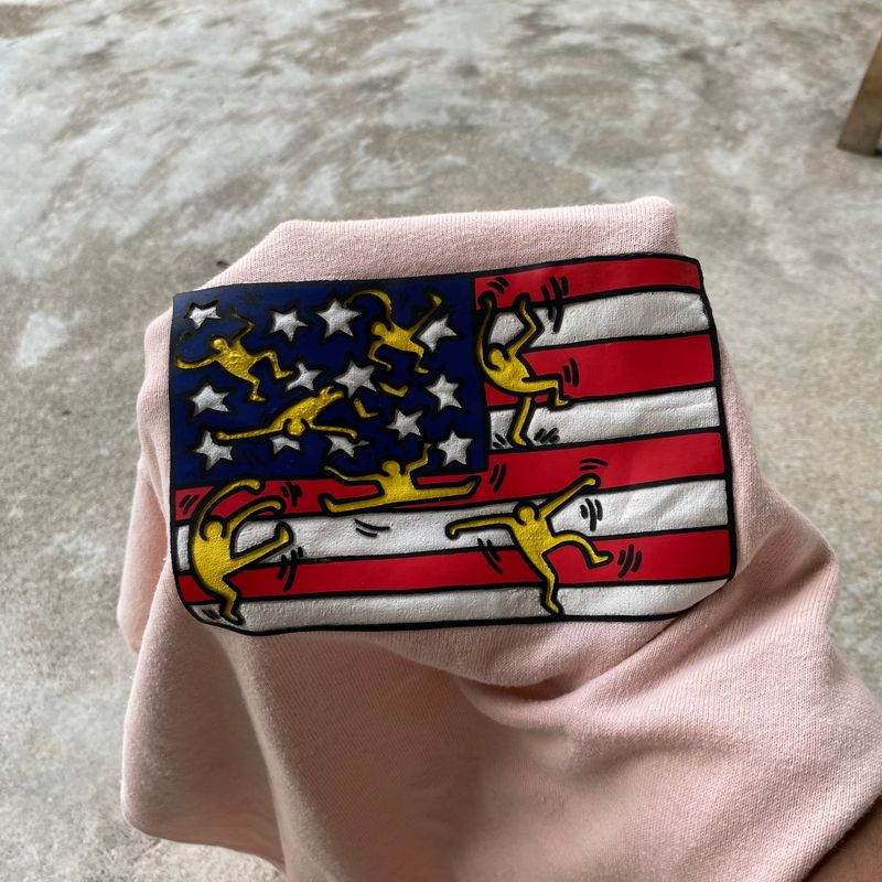 Keith Haring Casual Sweater Pria pink, foto 4