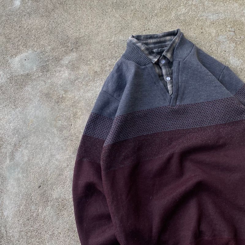 Casual Sweater Pria burgundy, foto 2