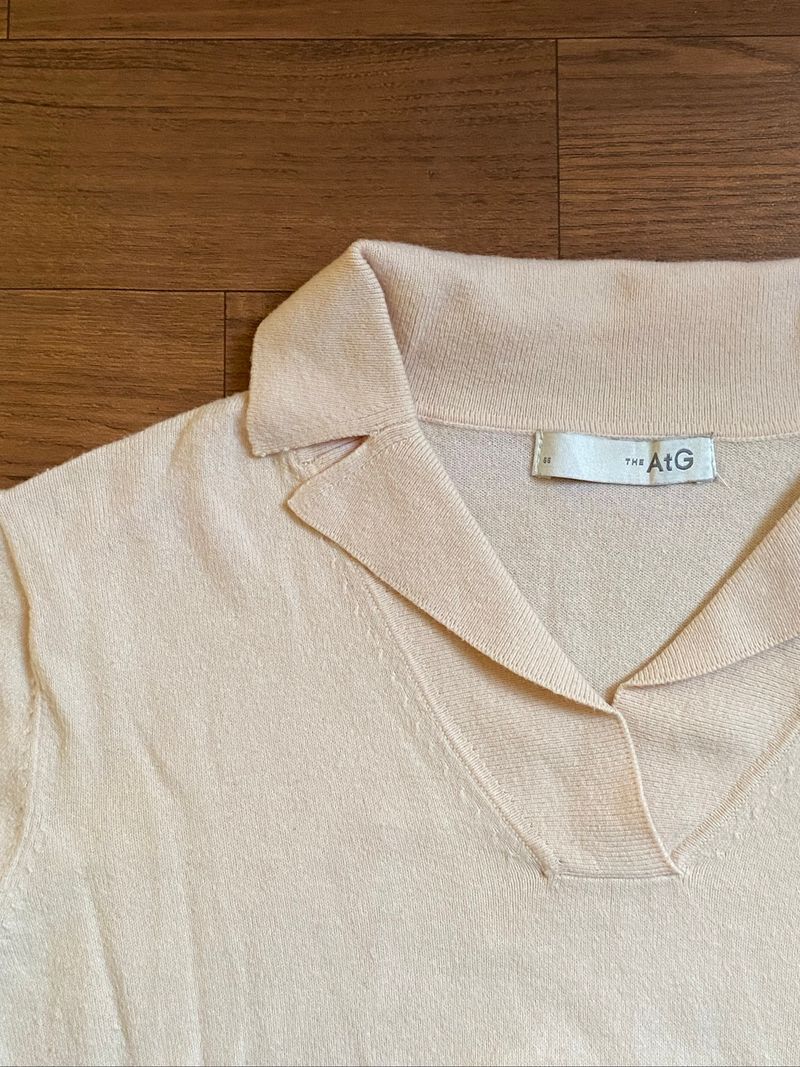 ATG KNIT POLO SWEATER CREAM, foto 4