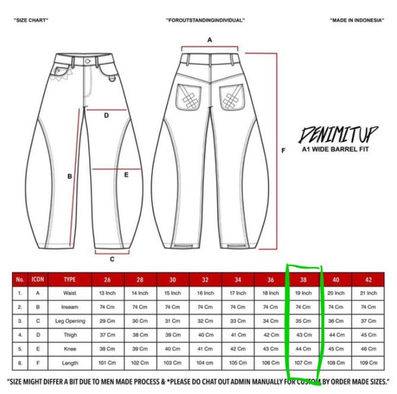 DENIMITUP A1 WIDE BARREL DENIM SIZE 38 PRELOVED, foto 7