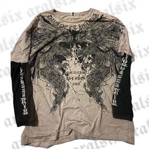 Y2K Grunge T-shirt Pria tan