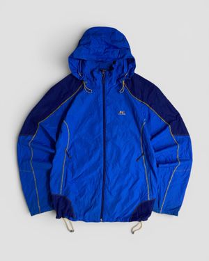 Kolping Outdoor Hiking Jacket Windbreaker Blue Hidden Hoodie