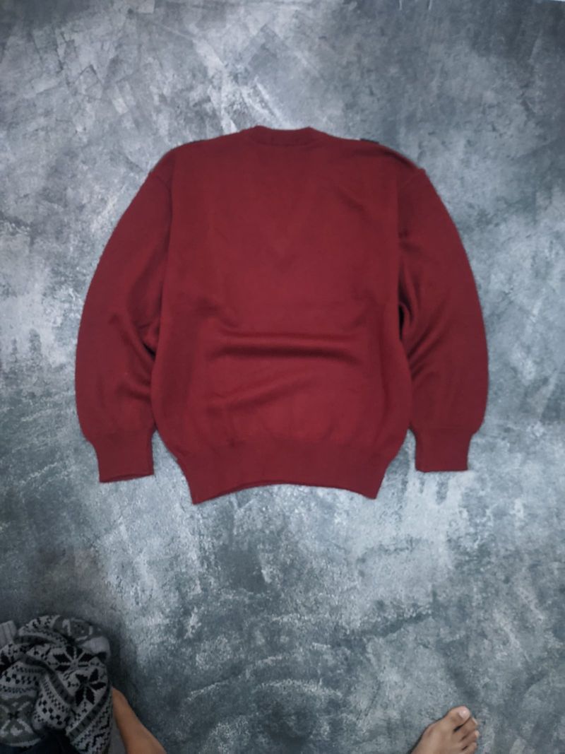 Maroon Zigzag V-Neck Knit, foto 3