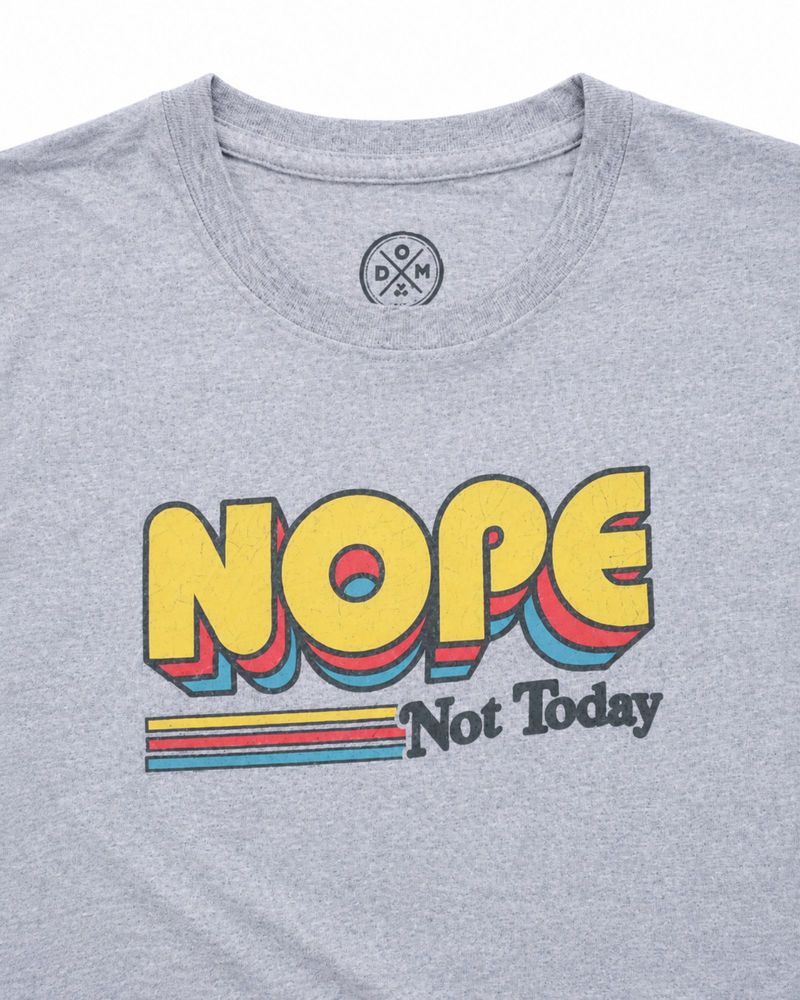 Heather Grey Tee Graphic NOPE Not Today Retro, foto 3