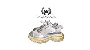 Balenciaga Luxury Casual Sneakers Pria silver gray