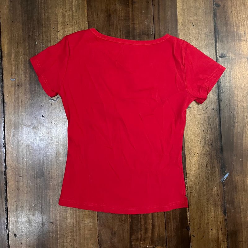 Red graphic short sleeve fitted top, foto 2
