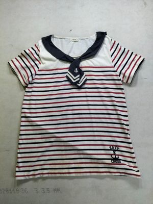Sailor Collar Blouse / Atasan Kasual Jepang Motif StripeDeta