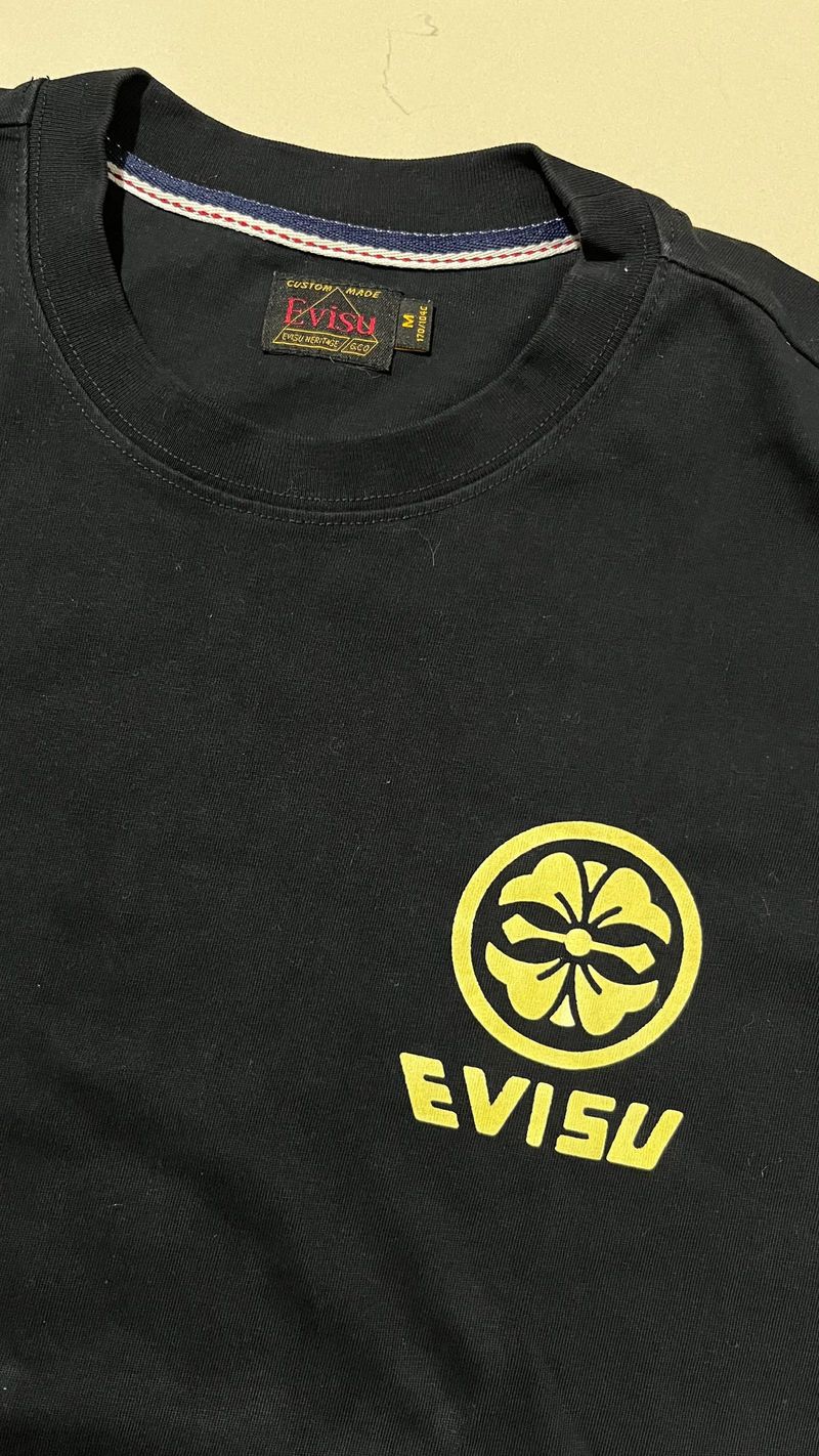 EVISU Kamon Pattern Daicock Print T-Shirt Black Size M, foto 4