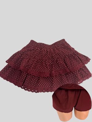 TAOBAO Red Polcadot Ruffle Skirt