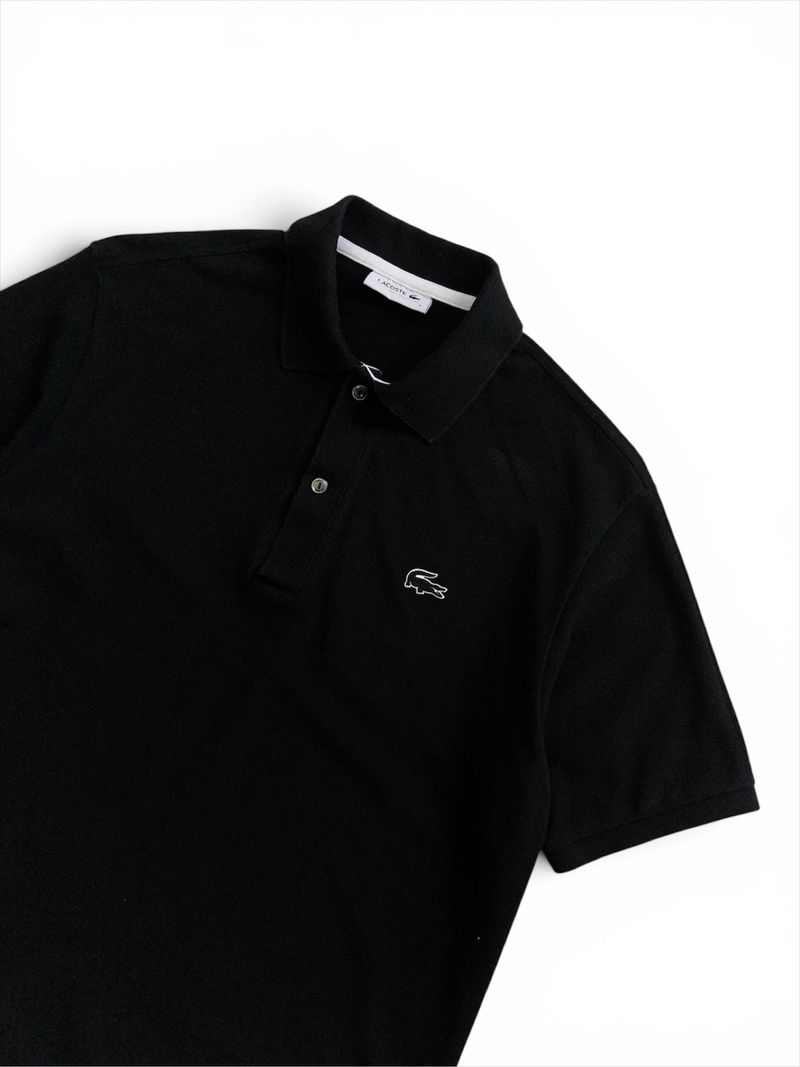 Lacoste Polo Shirt Logo Rubber Black, foto 3
