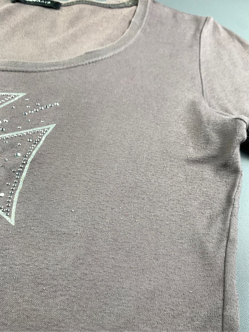 Moderate Gray Rhinestones Cross Tee (M), foto 9