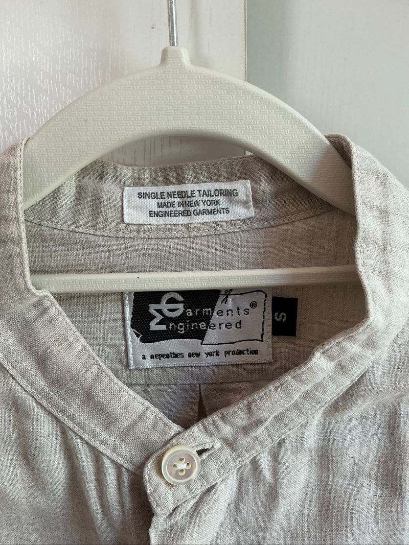 Kemeja Shanghai Linen Engineered Garments natural, foto 3