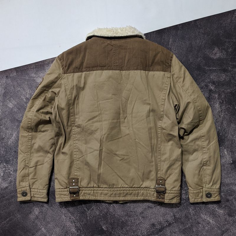 Vintage Y2K Bomber jacket Pria tan brown, foto 4