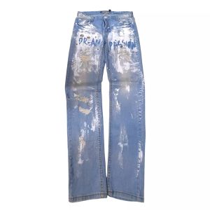 Japanese brand Y2K Grunge Ripped jeans Wanita blue